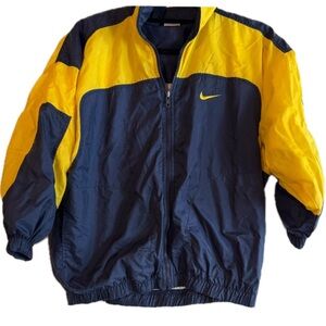 Nike Navy and Yellow Windbreaker Jacket